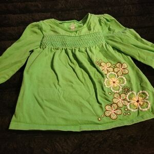 Old Navy Green Kids Long Sleeve Top with Floral Design
